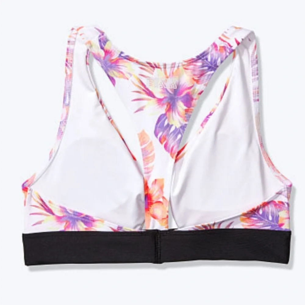 PINK VICTORIA SECRET TIE FRONT SWIM TOP - Picture 2 of 5